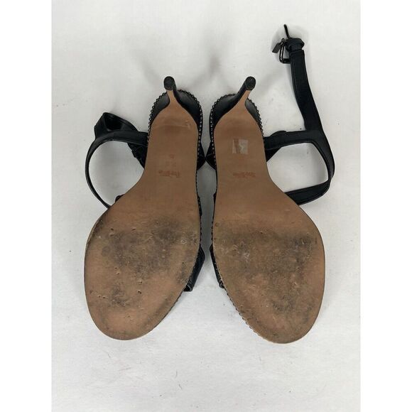 Coach Black Leather Open Toe Ankle Strap Heel Sandals Women Sz 7.5B US/38EU - Picture 8 of 13